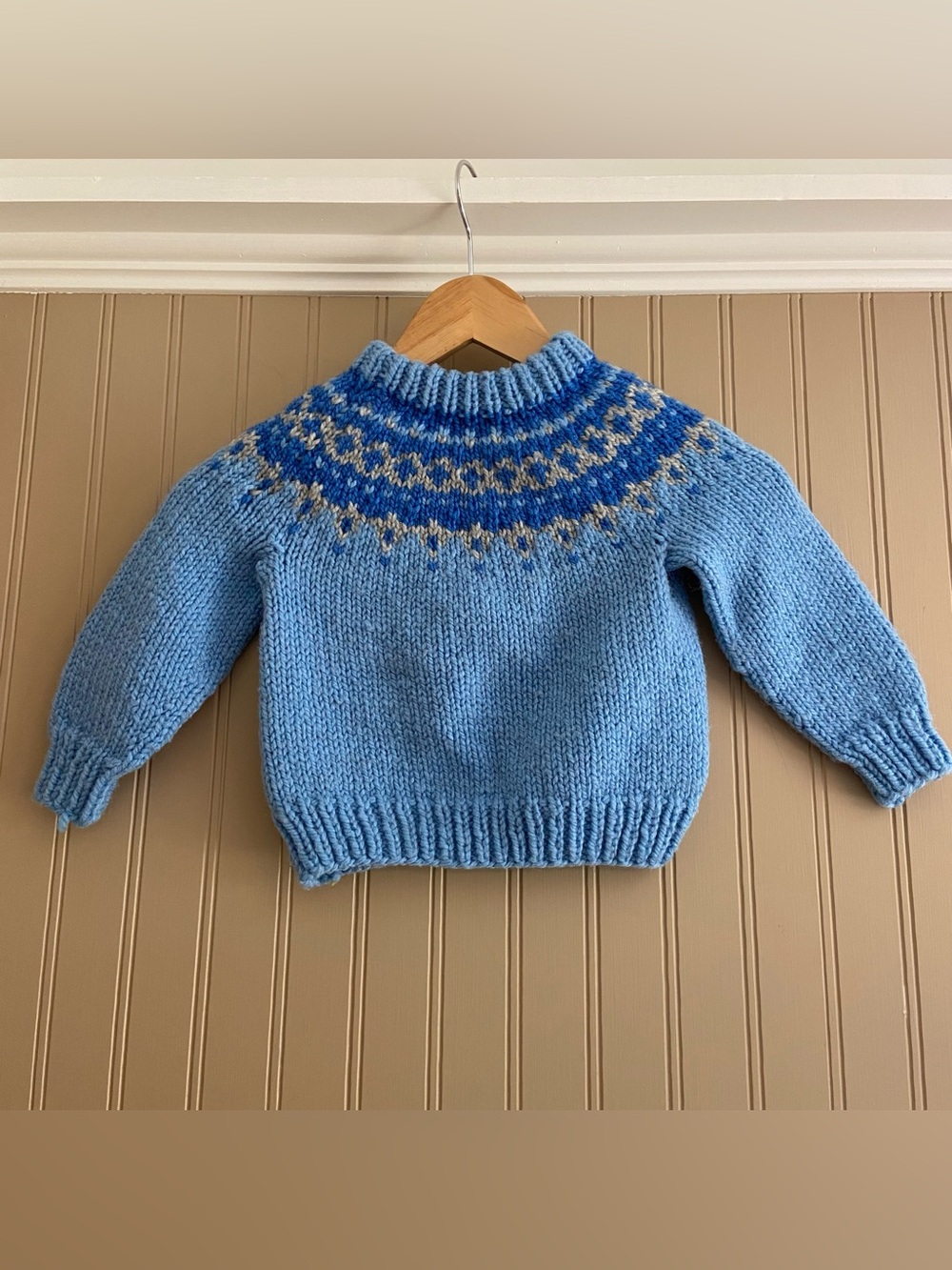 Handknit Thick Vintage Style Unisex Toddler Sweater Size 12-24 months